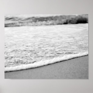 Zwart-witte zomerstrand poster