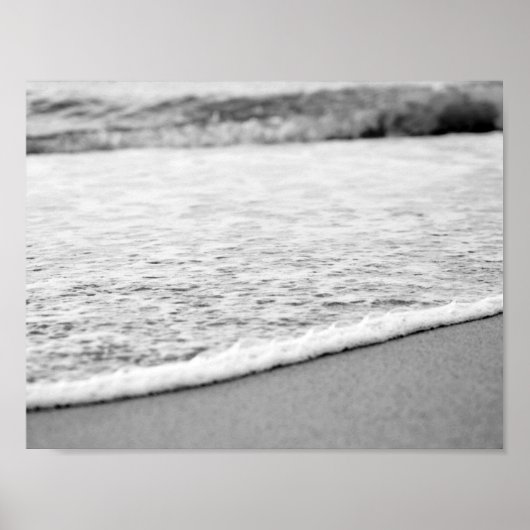 Zwart-witte zomerstrand poster (Voorkant)