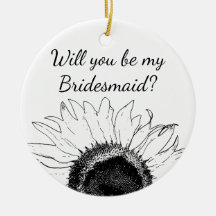 Zwart-witte zonnebloem... ben je mijn Bridesmaid.