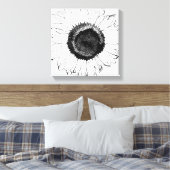 Zwart-Witte Zonnebloem Canvas Afdruk (Insitu (Slaapkamer))