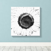 Zwart-Witte Zonnebloem Canvas Afdruk (Insitu (Houten vloer))