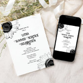 Zwart Witte Zonnebloemen Litha Zomerzonnewende Fee Kaart