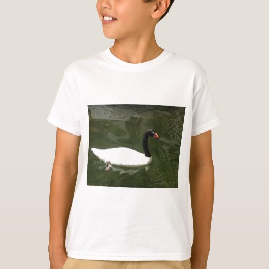 Zwart-witte zwaan t-shirt (Voorkant)