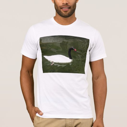 Zwart-witte zwaan t-shirt (Voorkant)