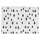 Zwart-witte zwart-wit kerstbomen (minimaal) groot cadeauzakje (Achterkant)