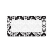 Zwart-witte, zwarte en witte straalbalken etiket (Voorkant)