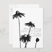 Zwart-witte zwarte geoogste suspensies Sla de datu Aankondigingskaart (Voorkant / Achterkant)