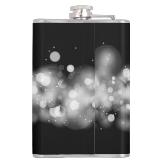 Zwart-witte zwarte rode lampfles heupfles (Achterkant)