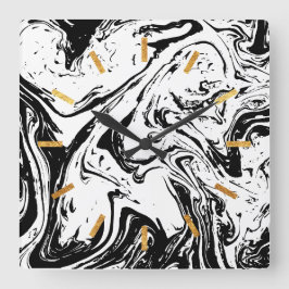 Zwart-witte, zwarte stijl acrylwandklok vierkante klok