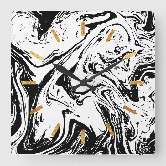 Zwart-witte, zwarte stijl acrylwandklok vierkante klok (Voorkant)