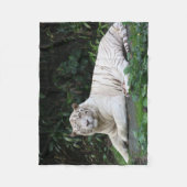 Zwart-witte zwarte tijger ontspannen en glimlachen fleece deken (Voorkant)