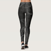 Zwart-witte zwarte vlinderlijn leggings (Achterkant)