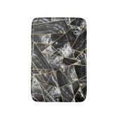 Zwart-witte zwarte zwarte gouddriehoeken badmat (Voorkant Verticaal)