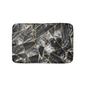 Zwart-witte zwarte zwarte gouddriehoeken badmat (Voorkant)