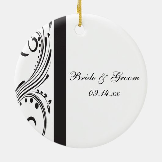 Zwart-witte Zwemelen... Keramisch Ornament (Achterkant)