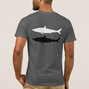 zwart-witte zwemmende haaien t-shirt