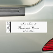 Zwart-witte zwepen gewoon getrouwd bumpersticker (Op auto)