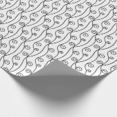 Zwart-witte zwitjes cadeaupapier (Hoek)