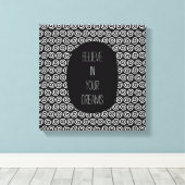 Zwart-witte zwitjes canvas afdruk (Insitu (Houten vloer))