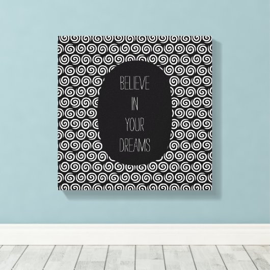 Zwart-witte zwitjes canvas afdruk (Insitu (Houten vloer))