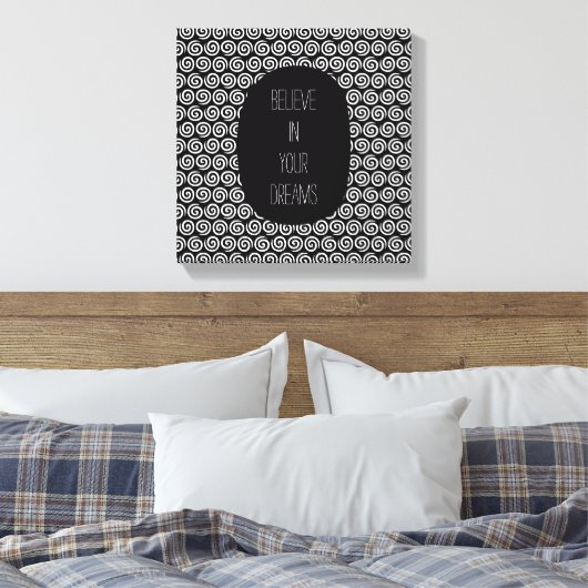 Zwart-witte zwitjes canvas afdruk (Insitu (Slaapkamer))