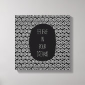 Zwart-witte zwitjes canvas afdruk (Voorkant)