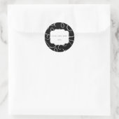 Zwart-witte zwitjes Elegant Favor Sticker (Tas)