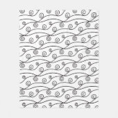 Zwart-witte zwitjes fleece deken (Voorkant)