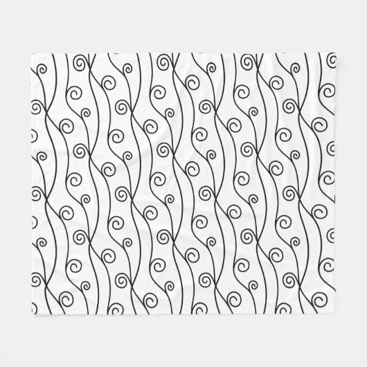 Zwart-witte zwitjes fleece deken (Voorkant (Horizontaal))