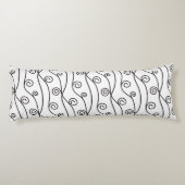 Zwart-witte zwitjes lichaamskussen (Achterkant)