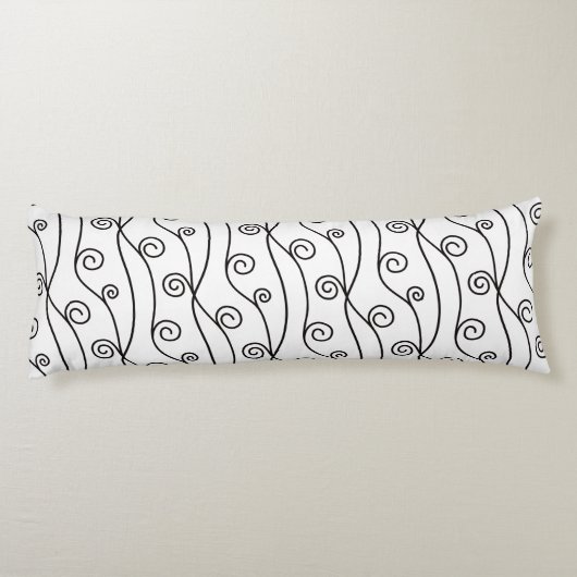 Zwart-witte zwitjes lichaamskussen (Achterkant)