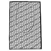 Zwart-witte zwitjes medium cadeauzakje (Voorkant)