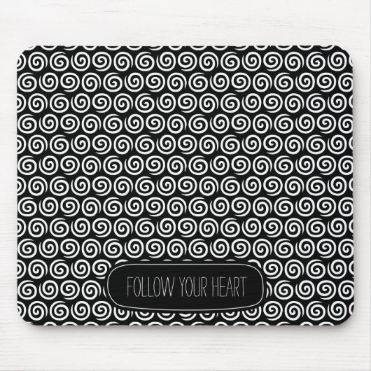 Zwart-witte zwitjes muismat (Voorkant)