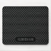 Zwart-witte zwitjes muismat (Voorkant)