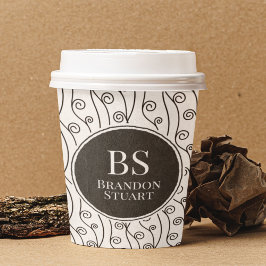 Zwart-witte zwitjes papieren bekers