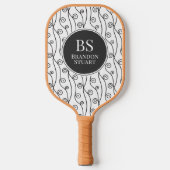 Zwart-witte zwitjes pickleball paddle (Voorkant)