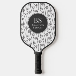 Zwart-witte zwitjes pickleball paddle