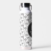 Zwart-witte zwitjes waterfles (Voorkant)