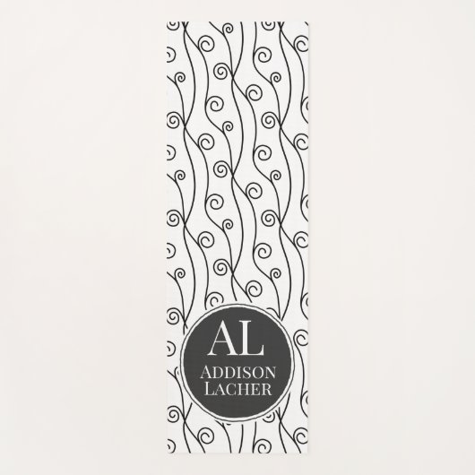 Zwart-witte zwitjes yogamat (Voorkant)