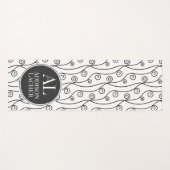 Zwart-witte zwitjes yogamat (Voorkant (horizontaal))