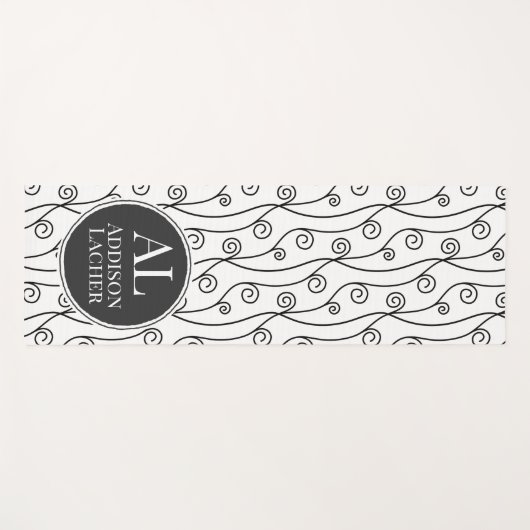 Zwart-witte zwitjes yogamat (Voorkant (horizontaal))