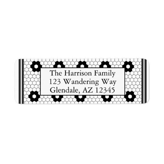 Zwart-wittebandontwerp Etiket (Voorkant)