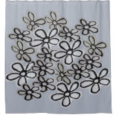 Zwart-wittebandpatroon Douchegordijn (Voorkant)