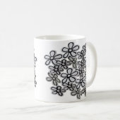 Zwart-wittebandpatroon Koffiemok (Voorkant rechts)