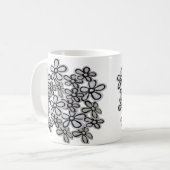 Zwart-wittebandpatroon Koffiemok (Voorkant links)