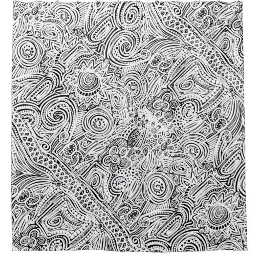 Zwart-wittebart — Showgordijn Douchegordijn (Voorkant)