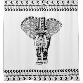 Zwart-wittebohemen Douchegordijn (Voorkant)