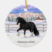 Zwart-wittebots met ventilatoren keramisch ornament (Voorkant)