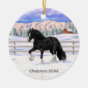 Zwart-wittebots met ventilatoren keramisch ornament