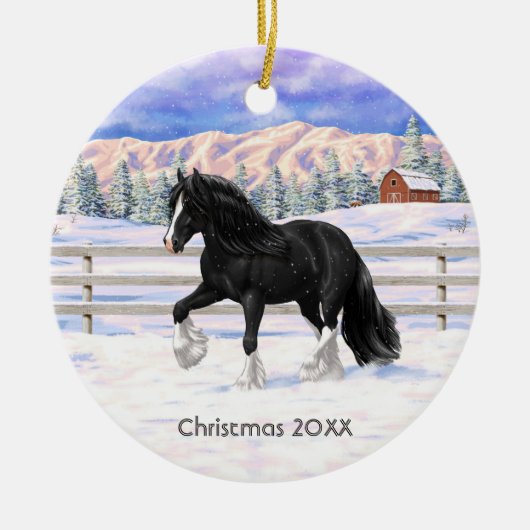 Zwart-wittebots met ventilatoren keramisch ornament (Voorkant)